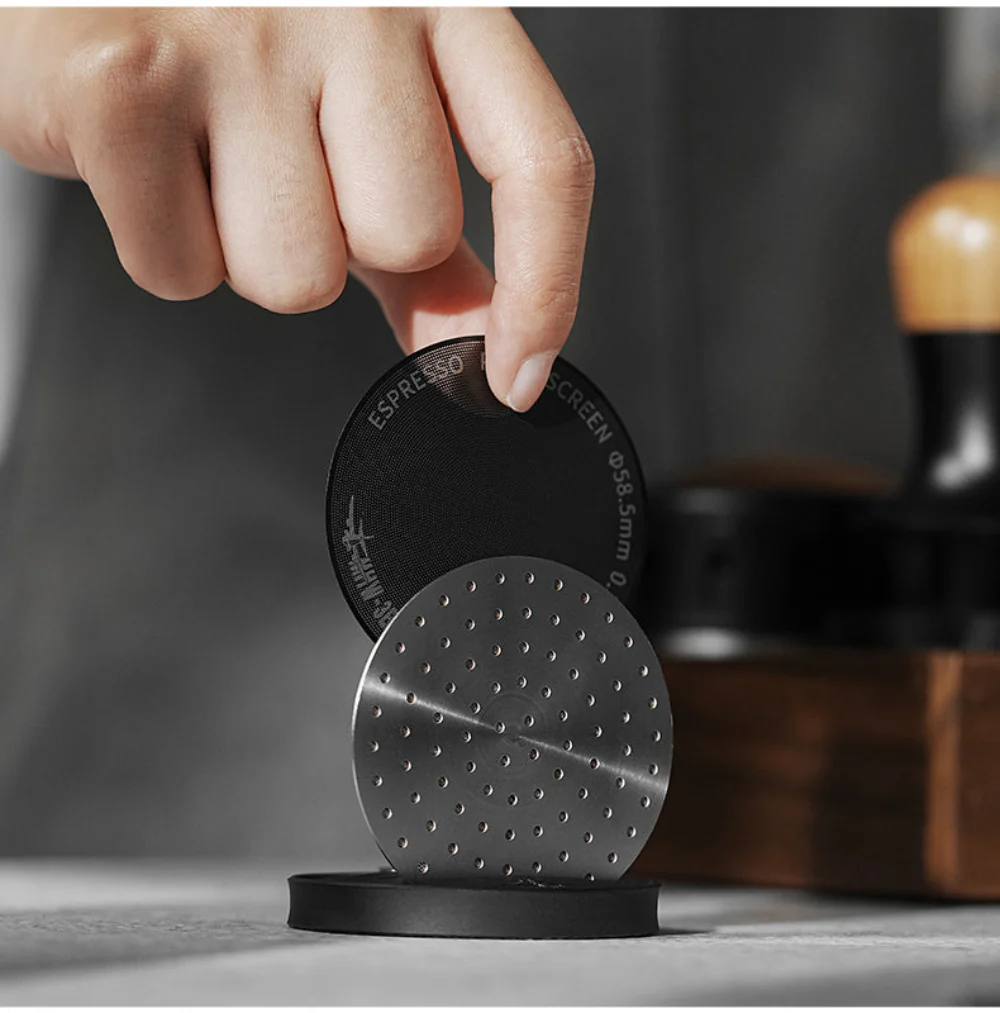 MHW-3BOMBER Espresso Puck Screen Titanium Plated Black 51/53.35/58.5mm - Image 5