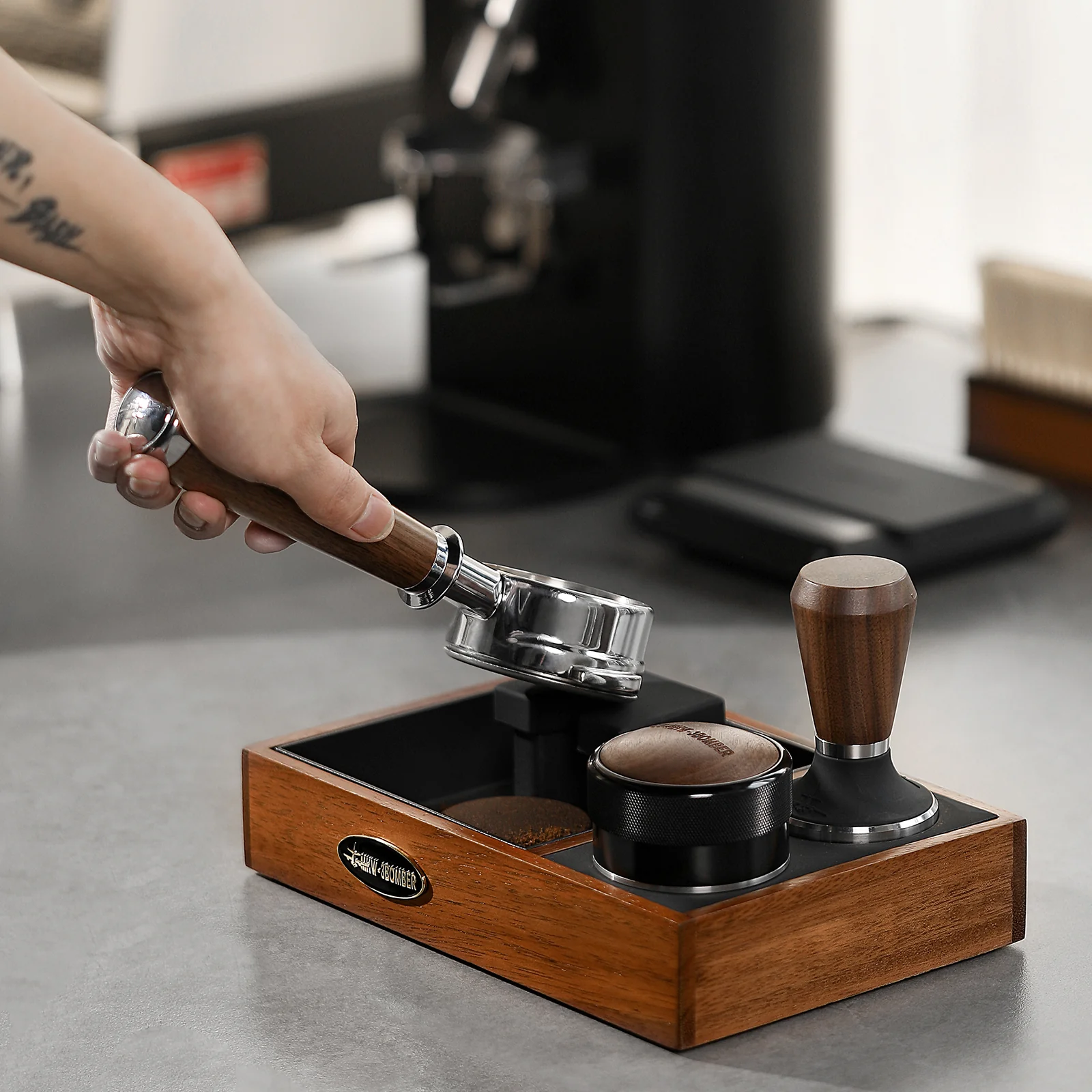 MHW-3BOMBER Espresso Tamping Station Coffee Portafilter Holder - Image 4