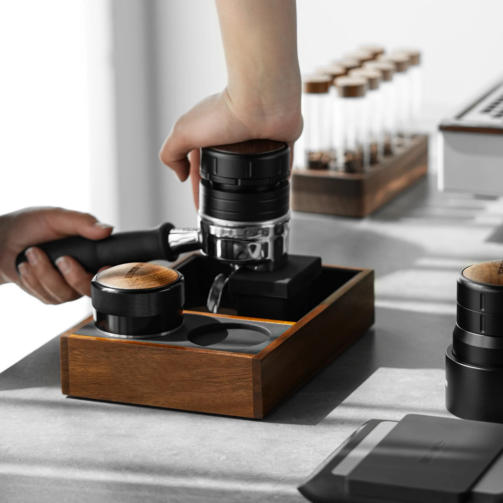 MHW-3BOMBER Espresso Tamping Station Coffee Portafilter Holder - Image 9