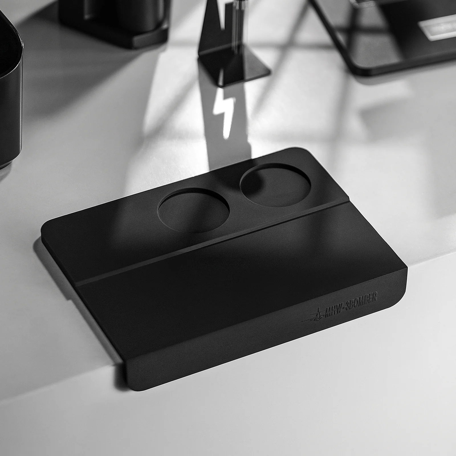 MHW-3BOMBER Silicone Pad Coffee Tamper Mat Two Holes - Image 4