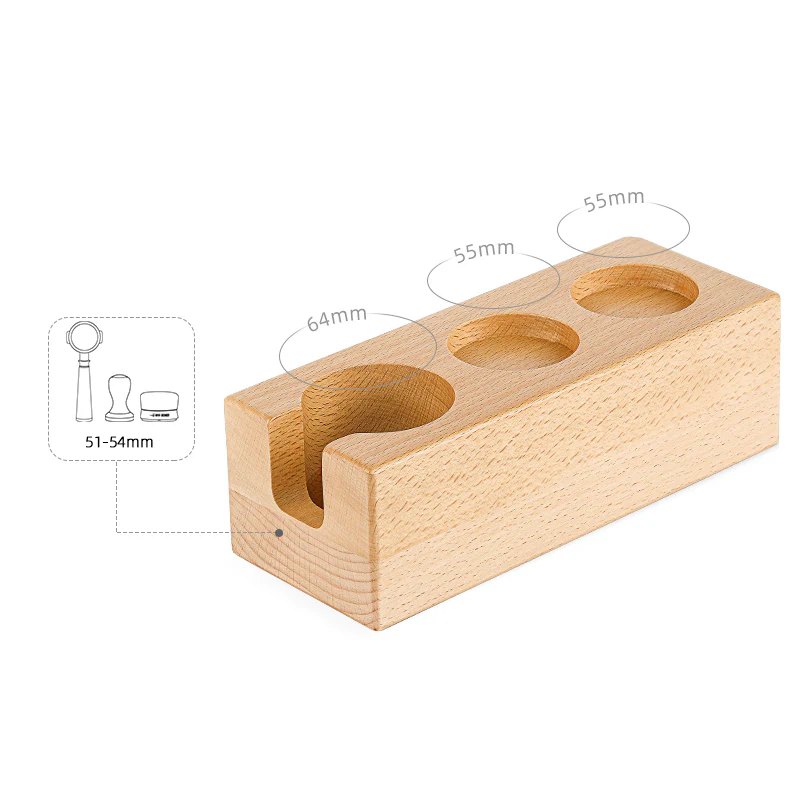MHW-3BOMBER Wood Espresso Tamping Station Portafilter Holder 51-54mm - Image 3