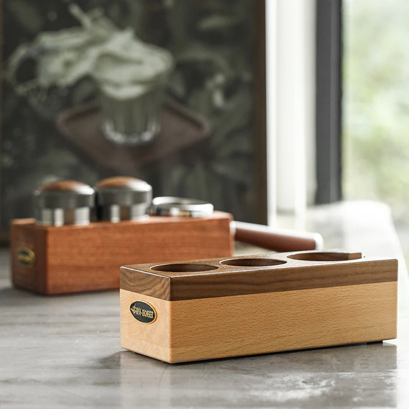 MHW-3BOMBER Wood Espresso Tamping Station Portafilter Holder 51-54mm - Image 8